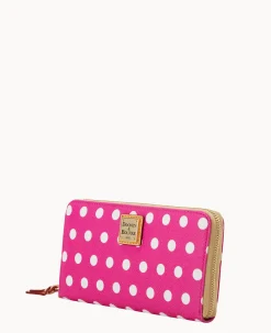 Polka Dot Large Zip Around Wallet