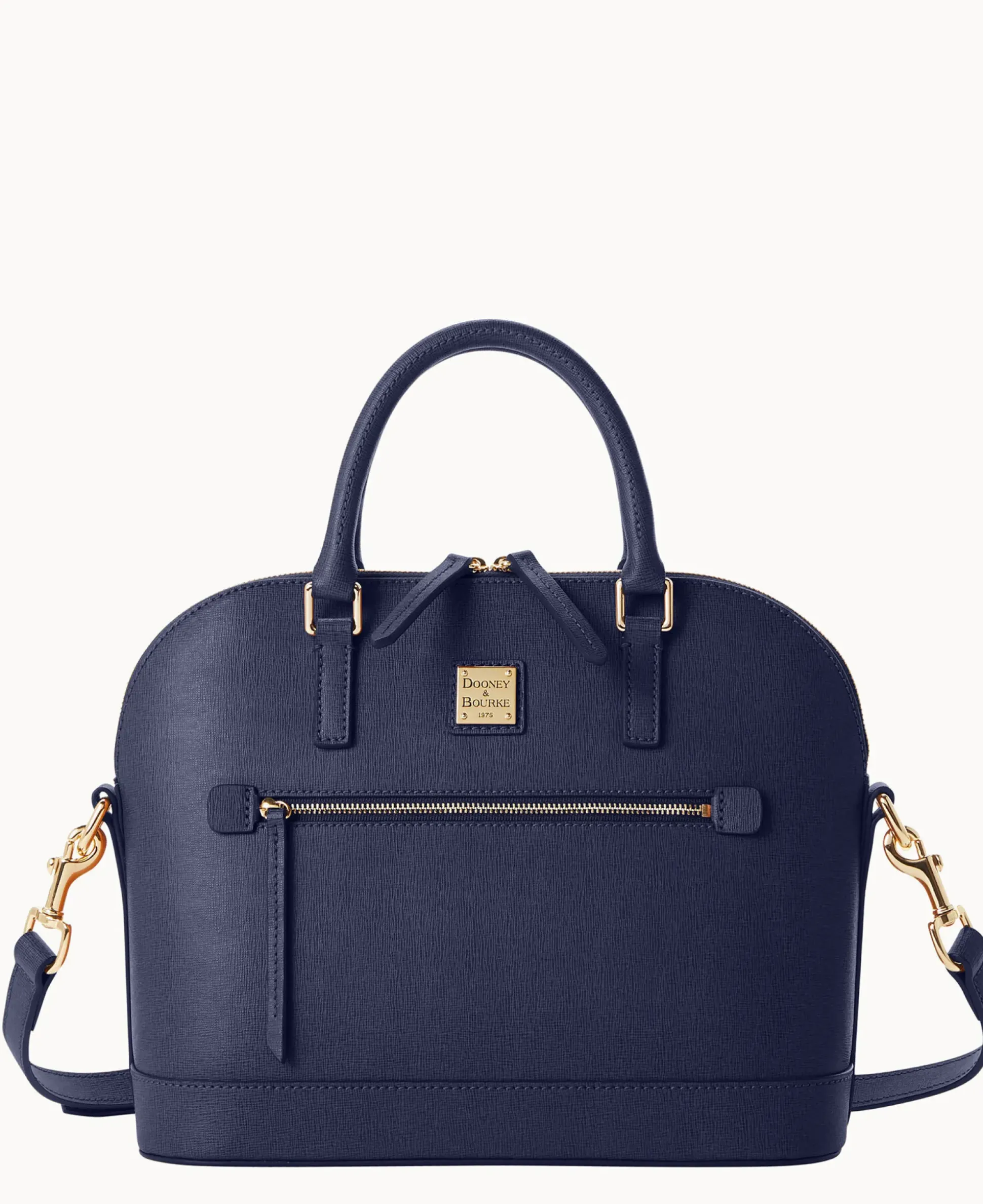 Saffiano Domed Zip Satchel