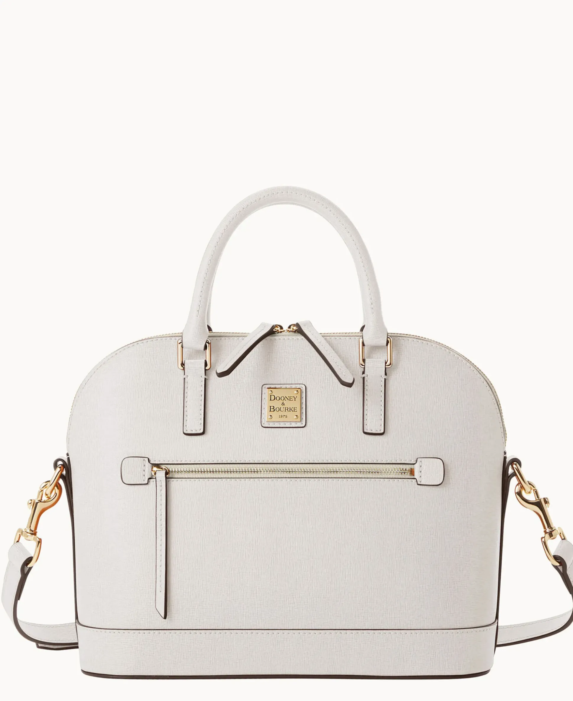 Saffiano Domed Zip Satchel