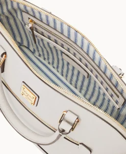 Saffiano Domed Zip Satchel
