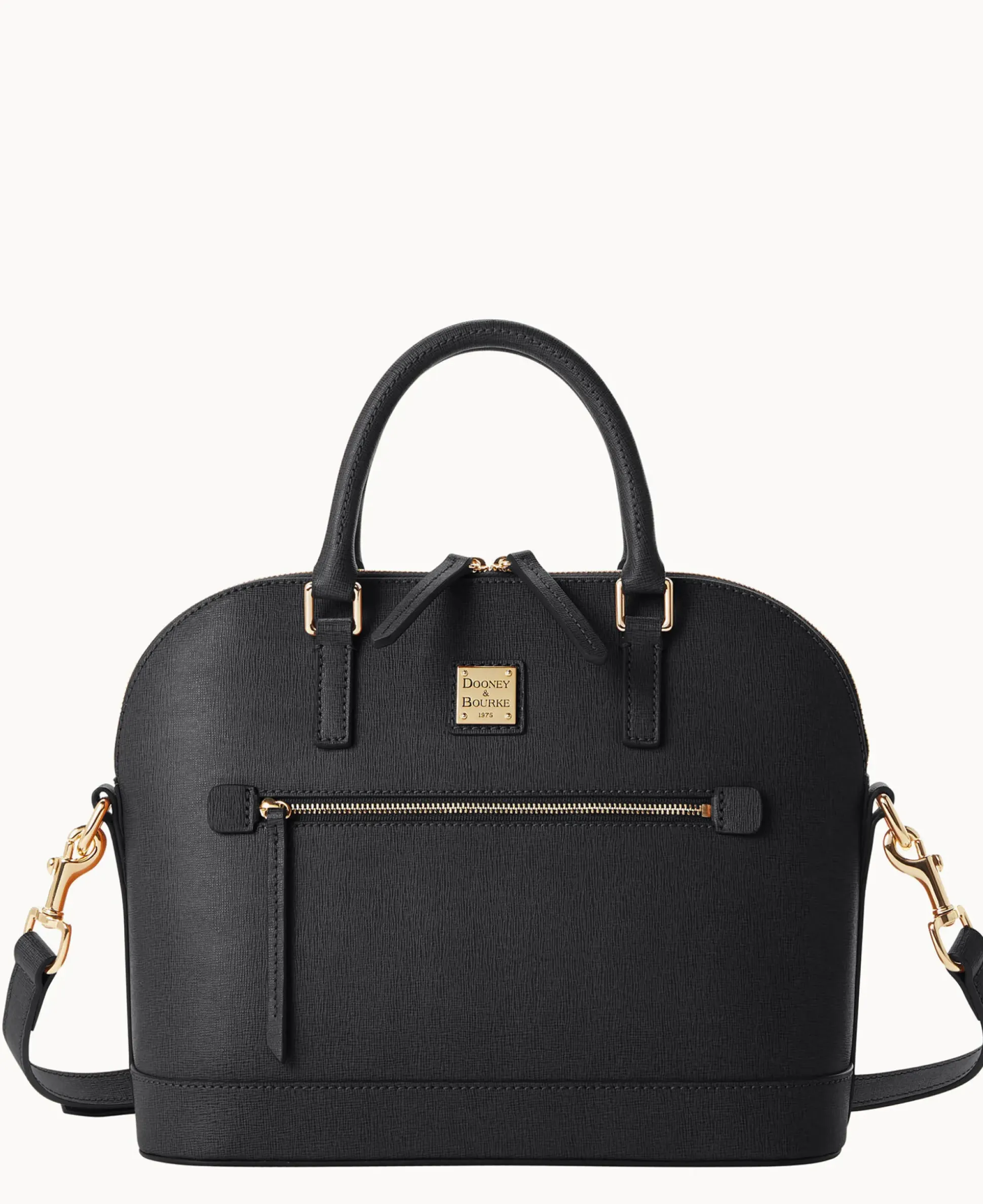 Saffiano Domed Zip Satchel