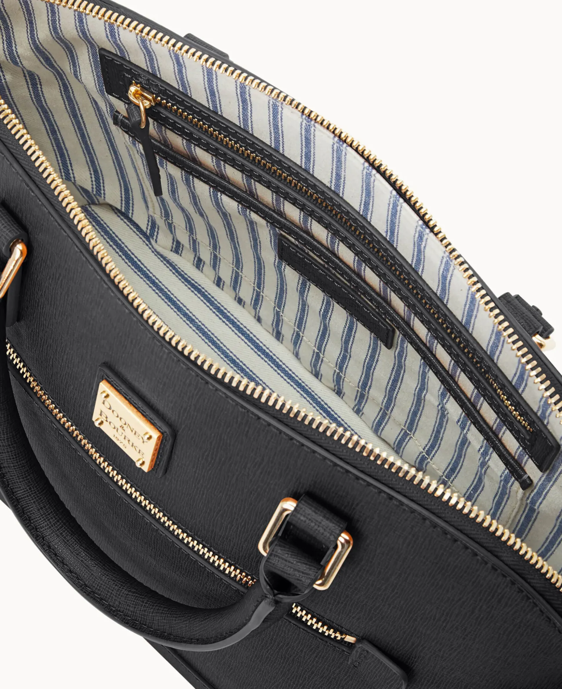 Saffiano Domed Zip Satchel