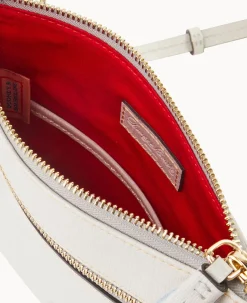 Saffiano Double Zip Tassel Crossbody