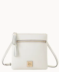 Saffiano Double Zip Tassel Crossbody