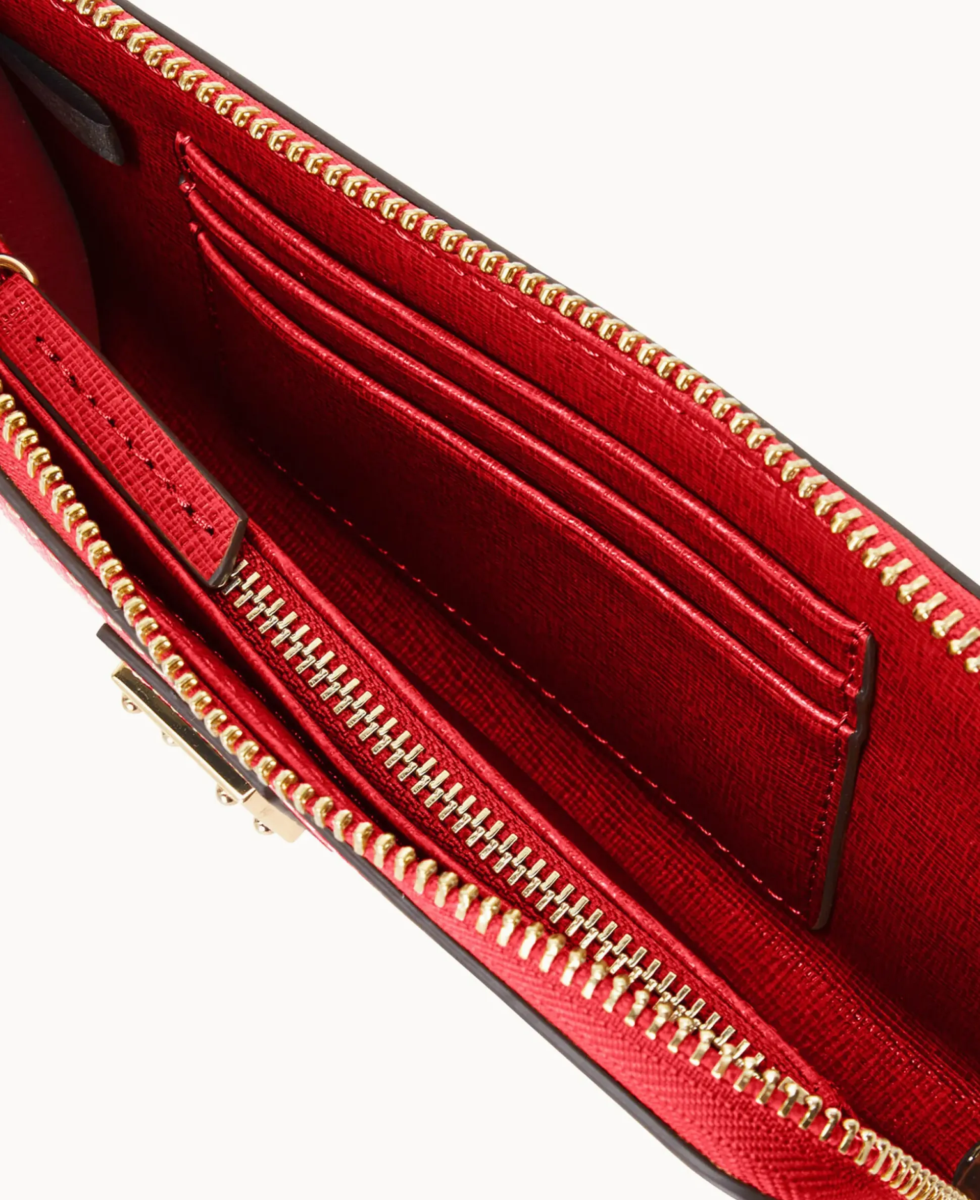 Saffiano Folded Zip Wristlet