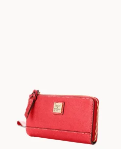 Saffiano Folded Zip Wristlet