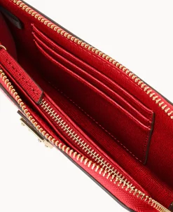Saffiano Folded Zip Wristlet