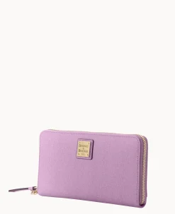 Saffiano Large Zip Around Wristlet