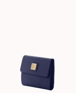 Saffiano Small Flap Credit Card Wallet