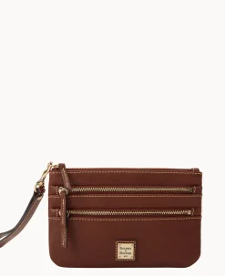 Saffiano Triple Zip Wristlet
