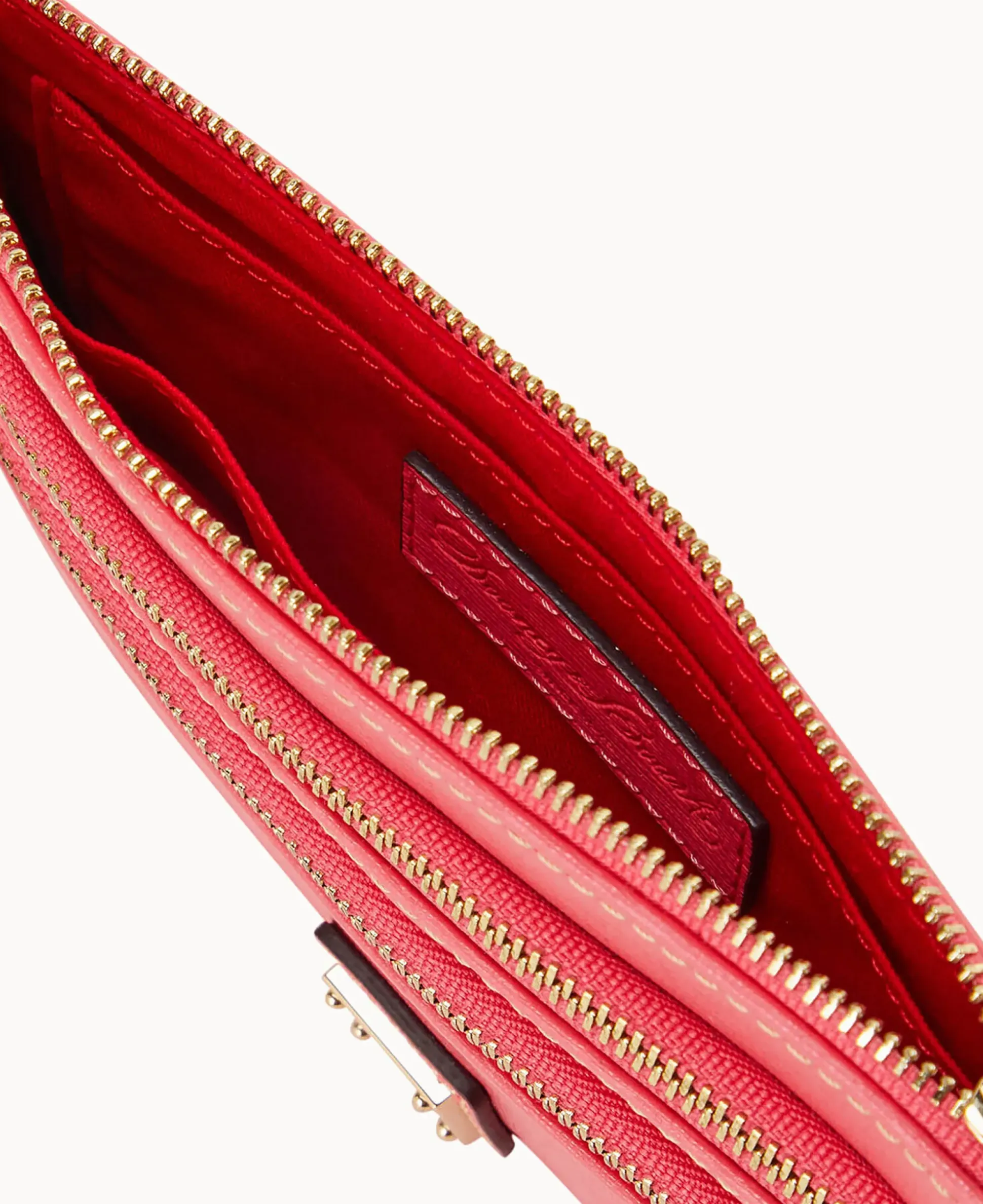 Saffiano Triple Zip Wristlet