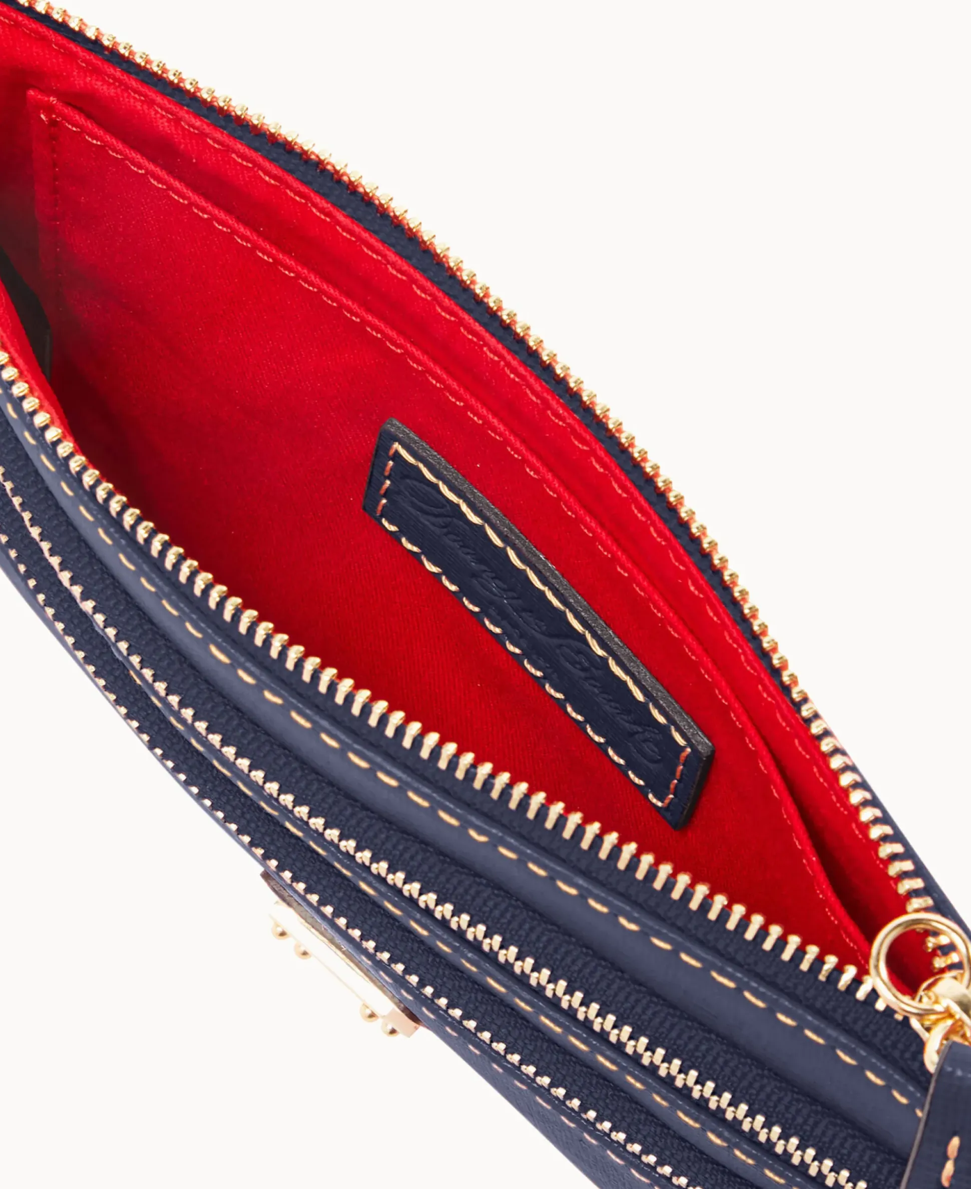 Saffiano Triple Zip Wristlet