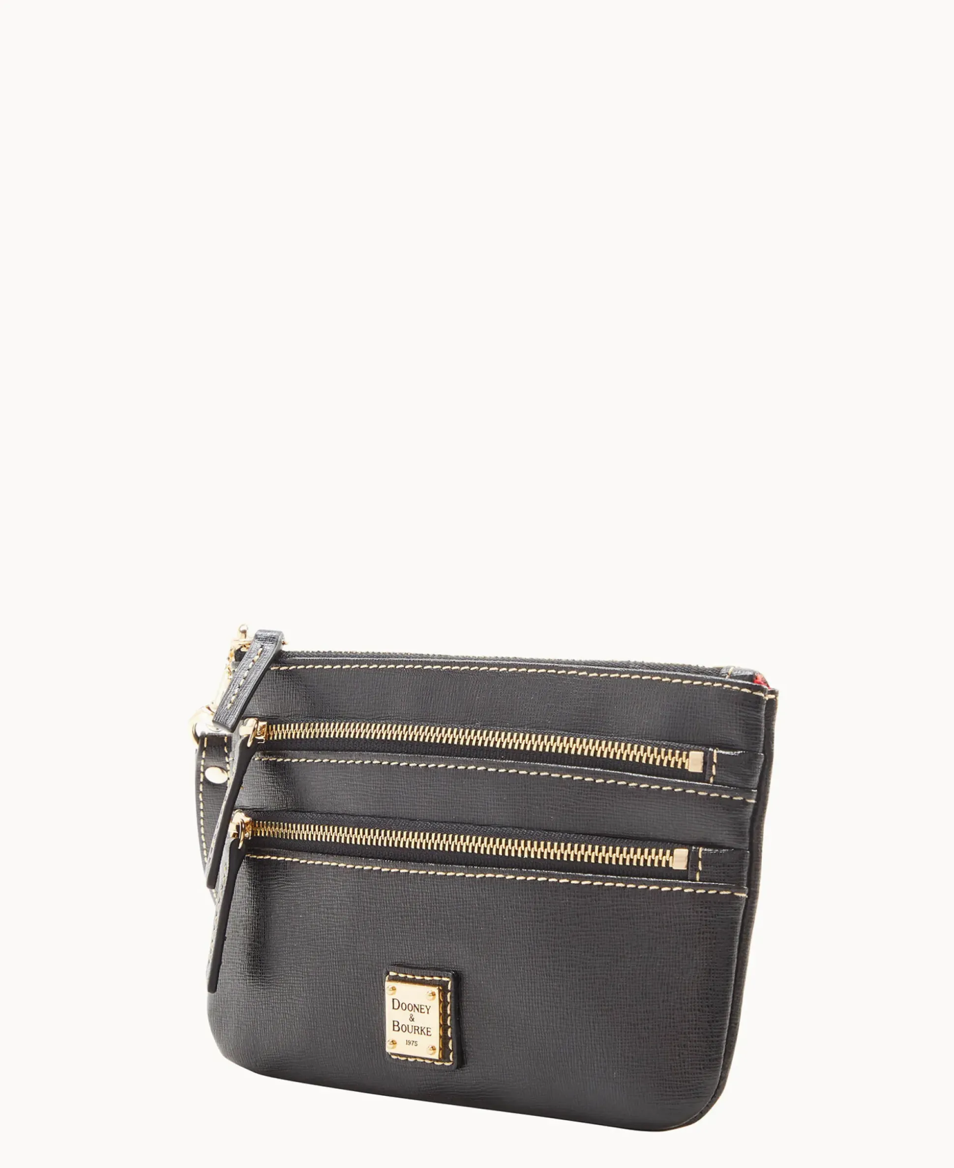 Saffiano Triple Zip Wristlet
