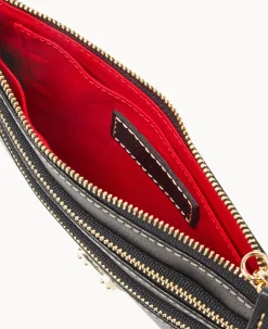 Saffiano Triple Zip Wristlet