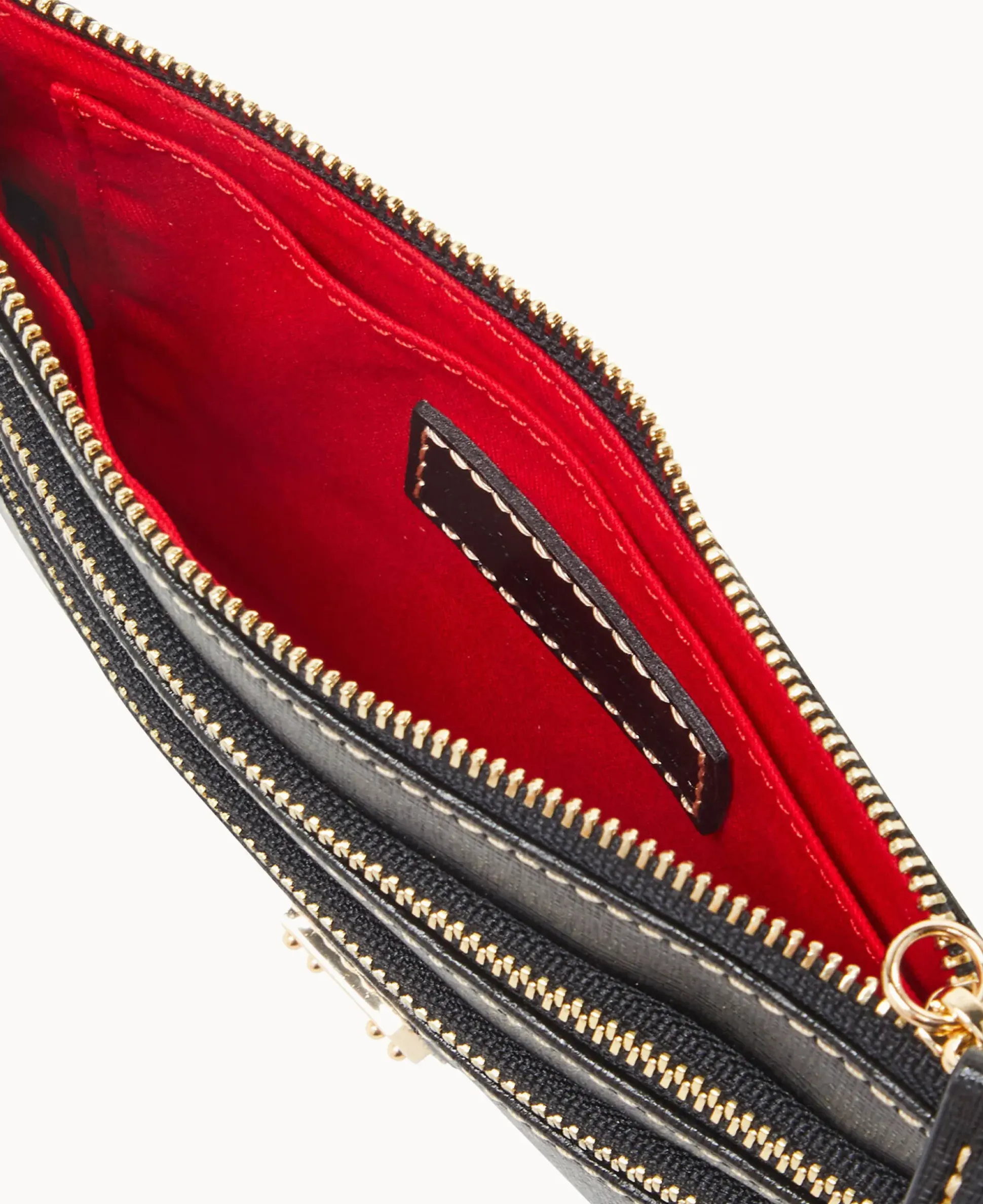 Saffiano Triple Zip Wristlet