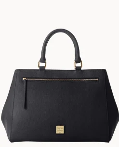 Saffiano Zip Satchel