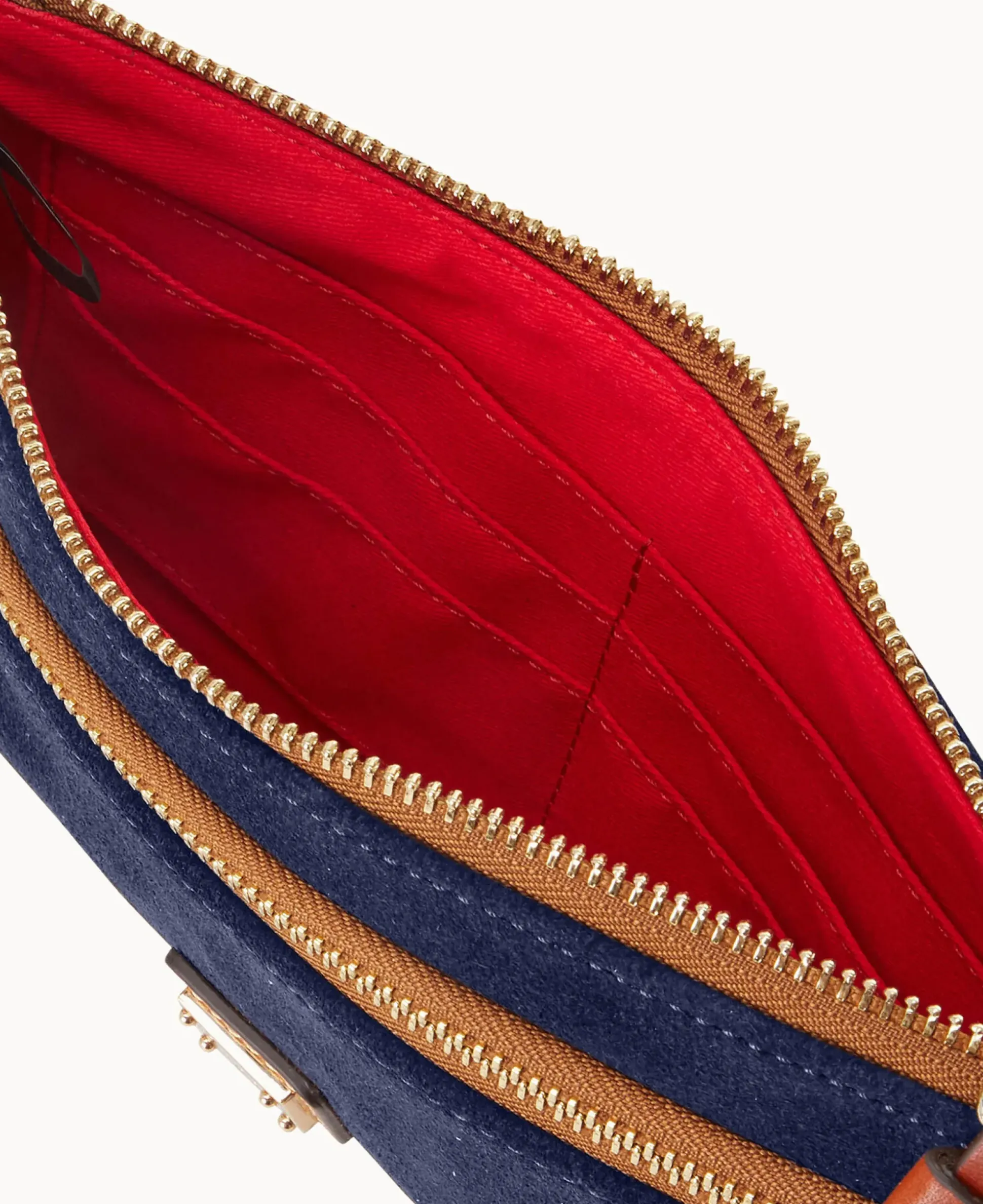Suede Double Zip Wristlet