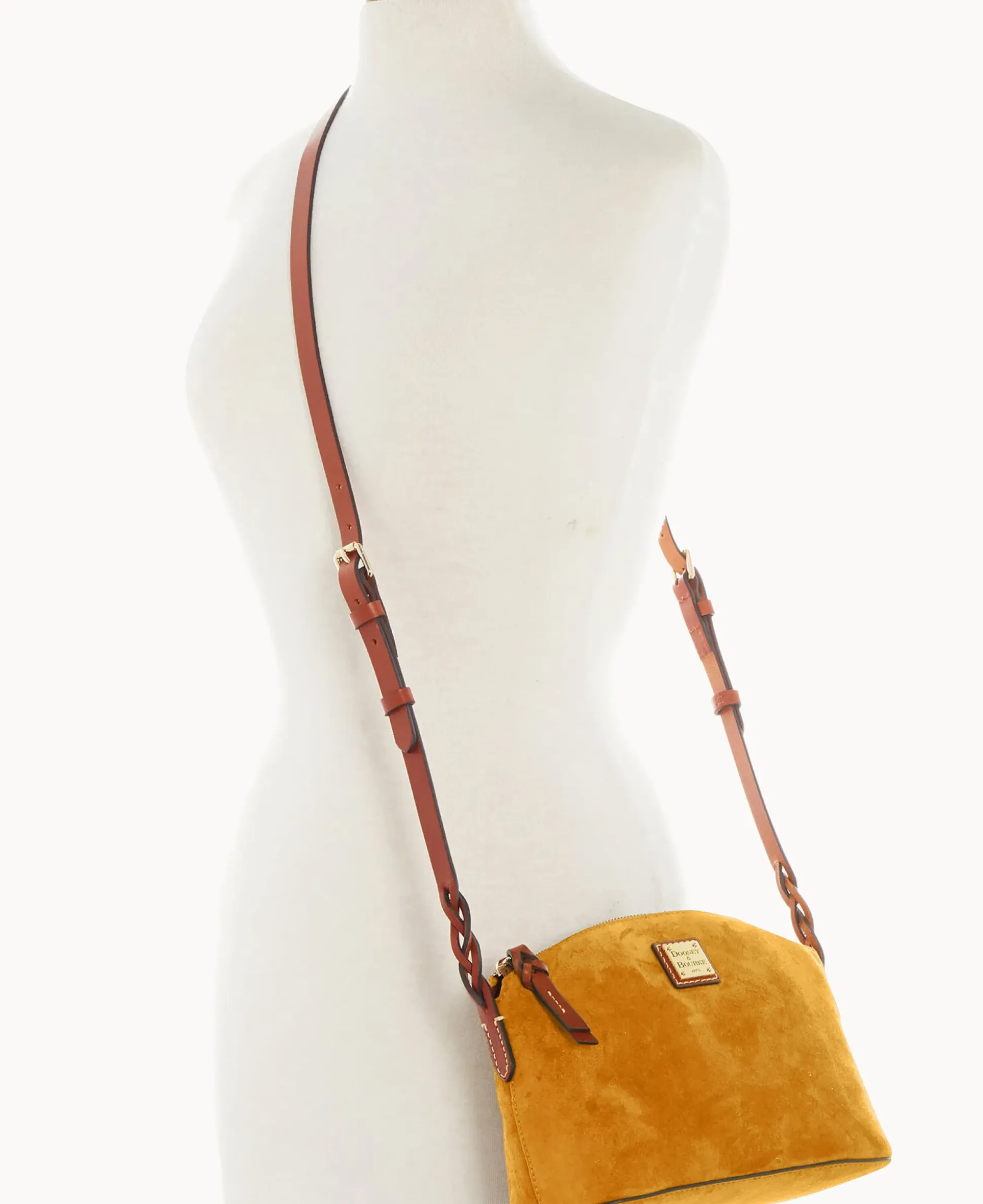 Suede Penny Crossbody